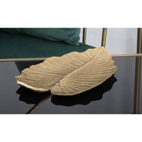 Vassoio Foglia 5, Oro, Metallo, 23x2x35,5 cm, Seven Design