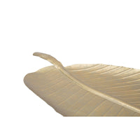 Vassoio Foglia 4, Oro, Metallo, 18x2x55 cm, Seven Design