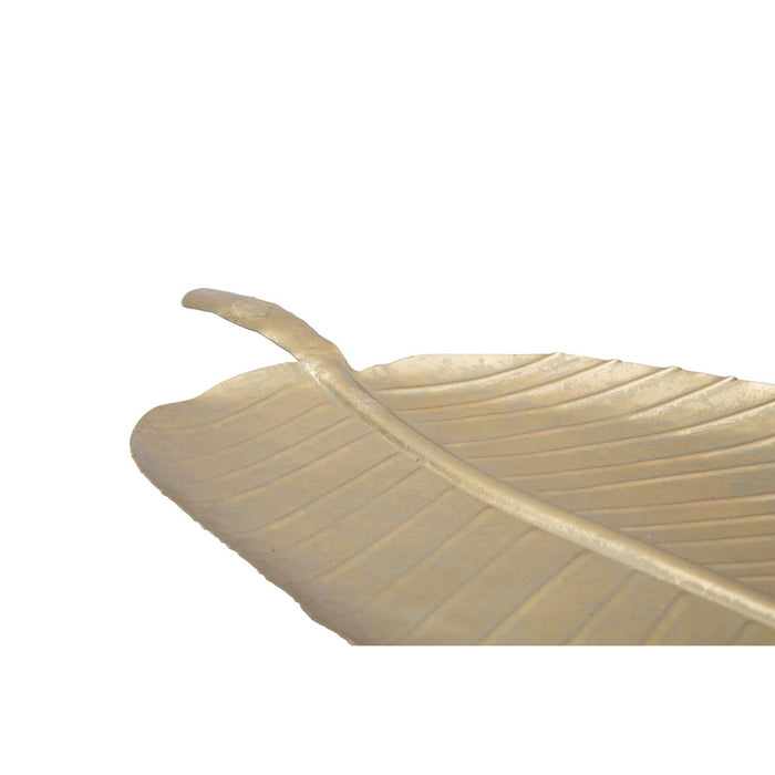 Vassoio Foglia 4, Oro, Metallo, 18x2x55 cm, Seven Design
