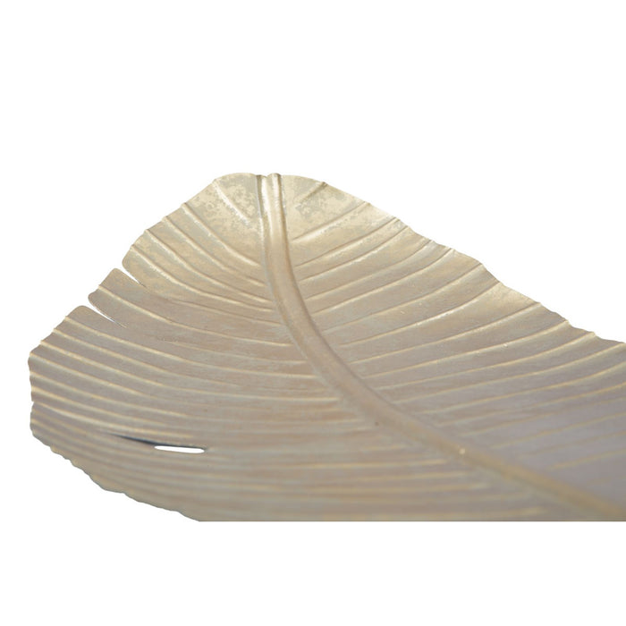 Vassoio Foglia 4, Oro, Metallo, 18x2x55 cm, Seven Design