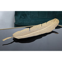 Vassoio Foglia 4, Oro, Metallo, 18x2x55 cm, Seven Design