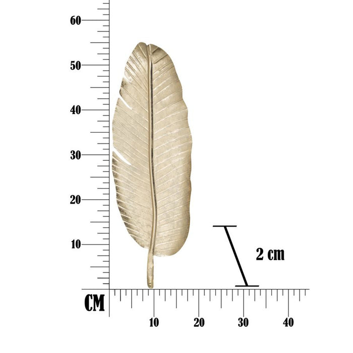 Vassoio Foglia 4, Oro, Metallo, 18x2x55 cm, Seven Design