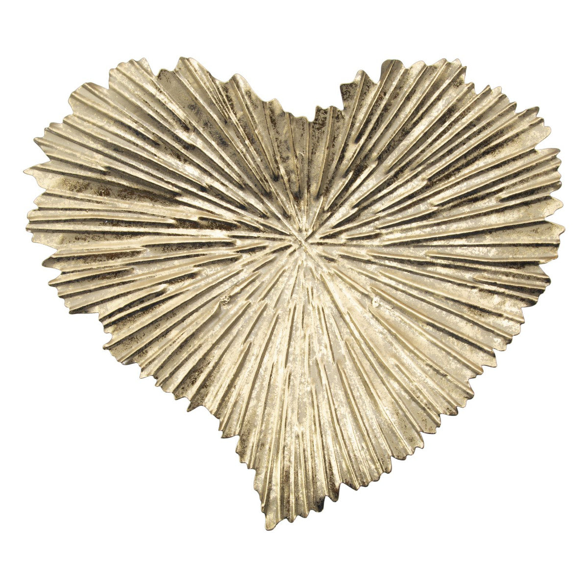 Vassoio Cuore 21, Oro, Metallo, 25x2x29 cm, Seven Design