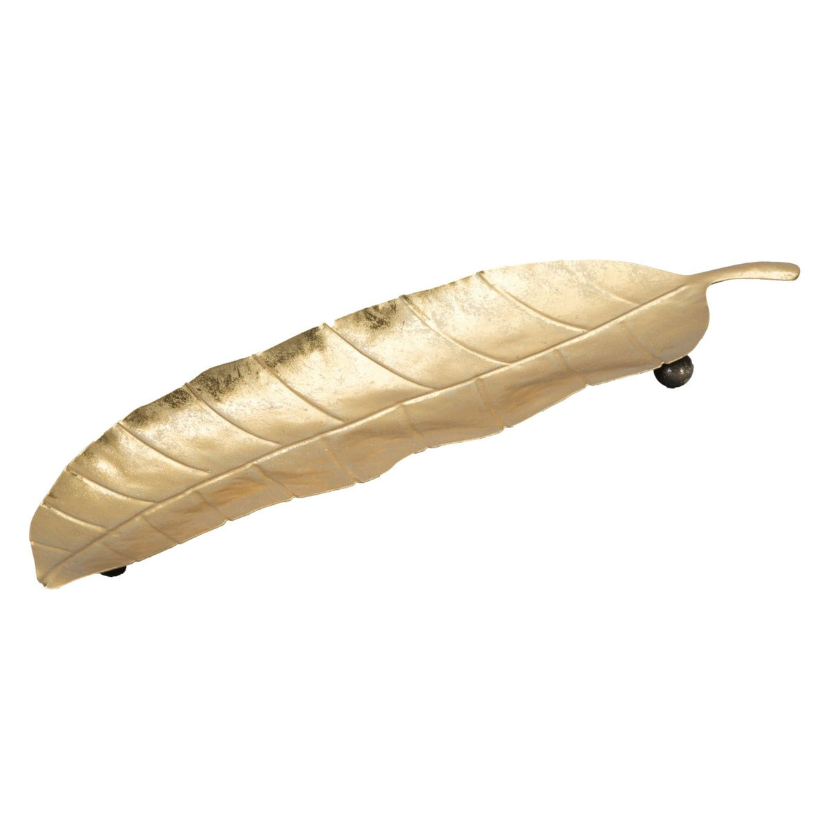 Vassoio Foglia 6, Oro, Metallo, 38x3x11 cm, Seven Design