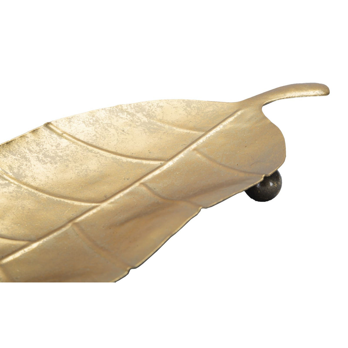 Vassoio Foglia 6, Oro, Metallo, 38x3x11 cm, Seven Design