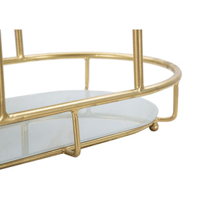 Vassoio MF689, Oro, Metallo, 36x22,5x27 cm, Seven Design