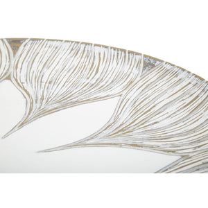 Vassoio Fiore 3, Bianco, Poliresina, 35,5x35,5x4,4 cm, Seven Design