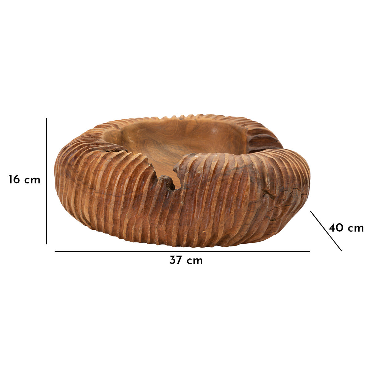Vassoio Natura 15, Marrone, Legno, 37x40x16 cm, Seven Design