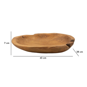Vassoio Natura 18, Marrone, Legno, 43x38x7 cm, Seven Design