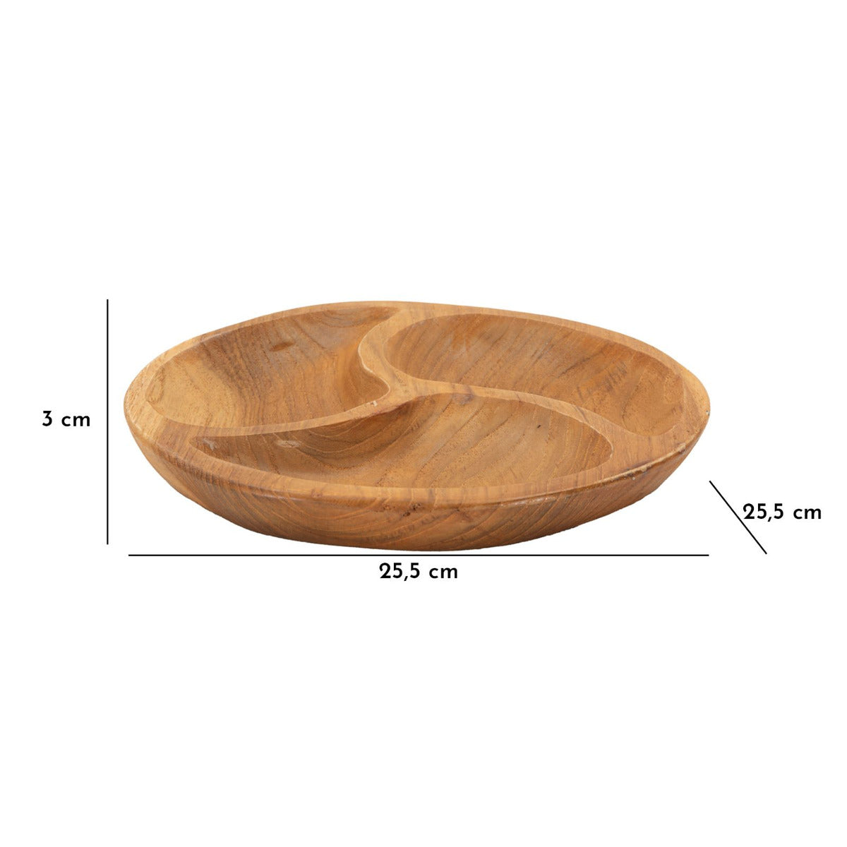 Vassoio Natura 32, Marrone, Legno, 25,5x25,5x3 cm, Seven Design