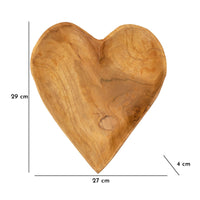 Vassoio Cuore 18, Marrone, Legno, 27x29x4 cm, Seven Design