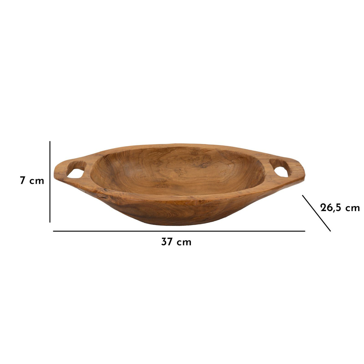 Vassoio Natura 31, Marrone, Legno, 37x26,5x7 cm, Seven Design