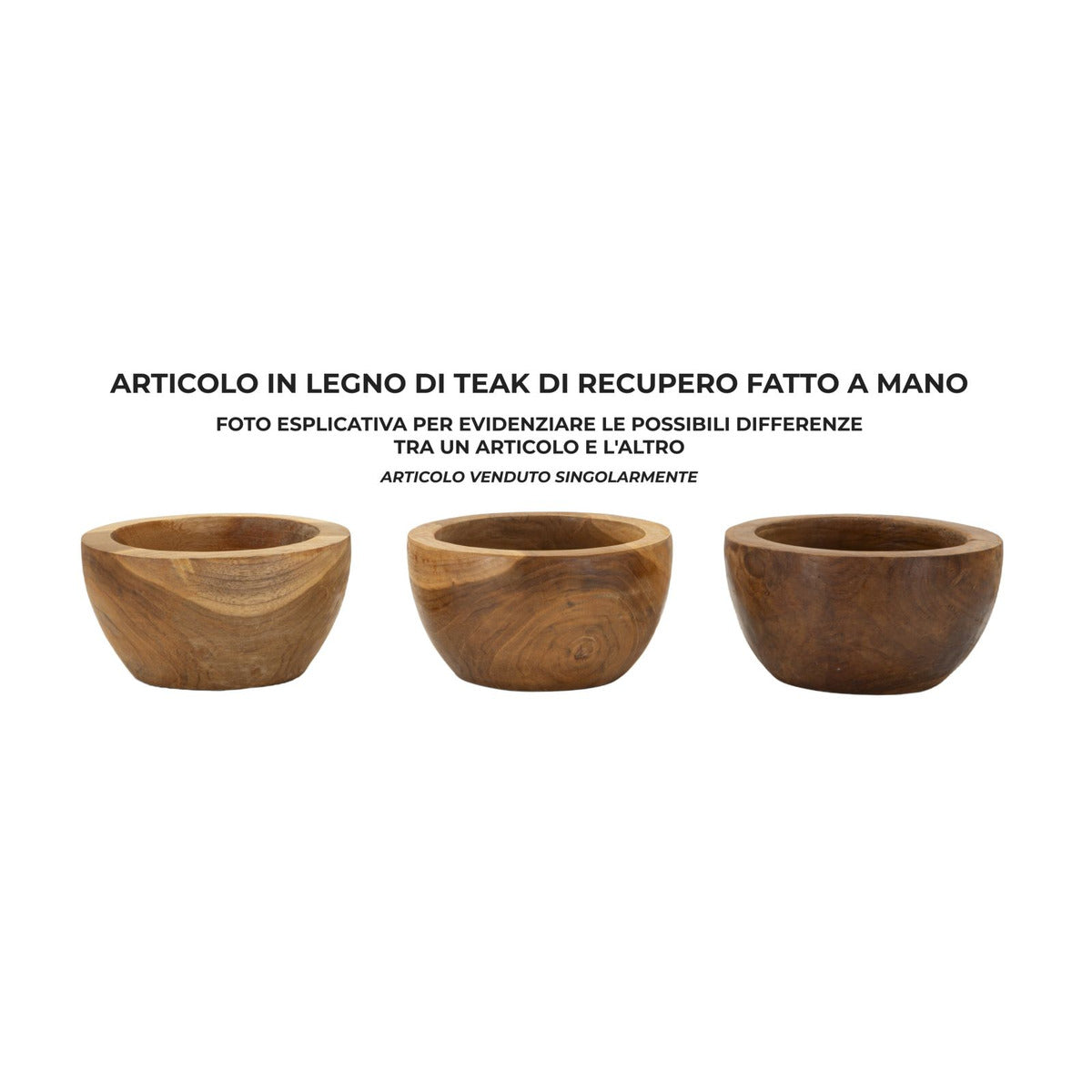Vassoio Natura 34, Marrone, Legno, 15x15x9,5 cm, Seven Design