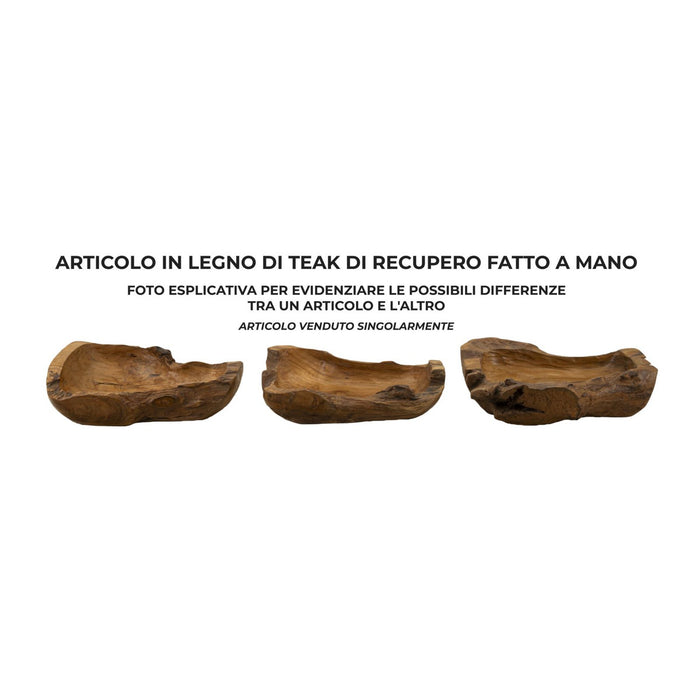 Vassoio Natura 17, Marrone, Legno, 40x29x10 cm, Seven Design