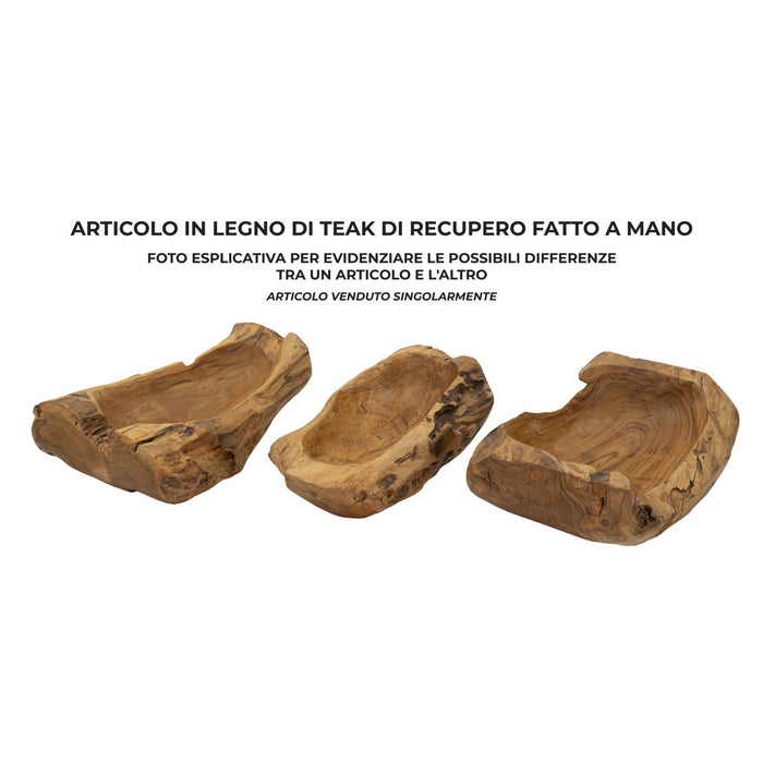 Vassoio Natura 27, Marrone, Legno, 31x21x8 cm, Seven Design