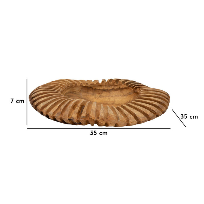 Vassoio Natura 20, Marrone, Legno, 35x35x7 cm, Seven Design