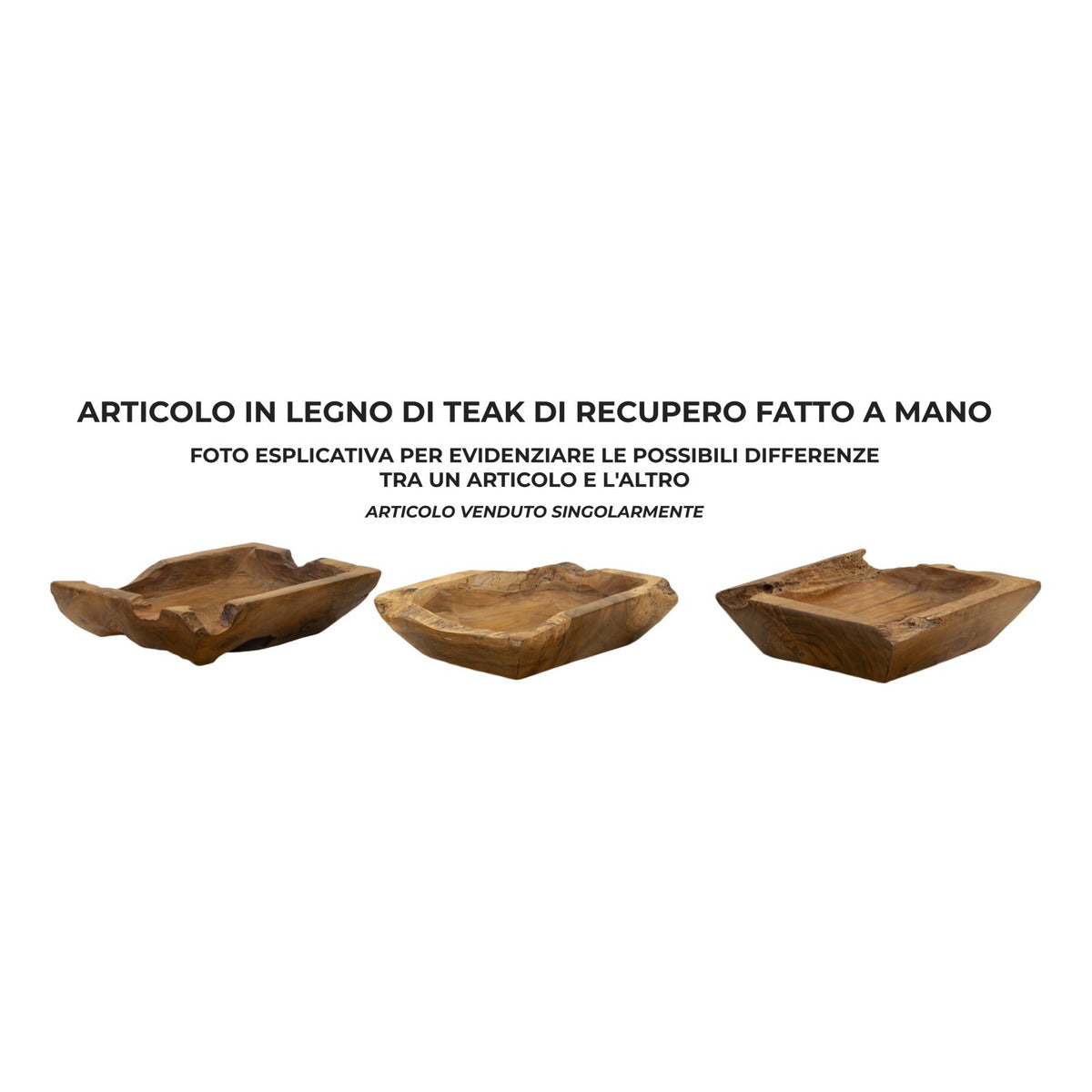 Vassoio Natura 24, Marrone, Legno, 25x19x7 cm, Seven Design