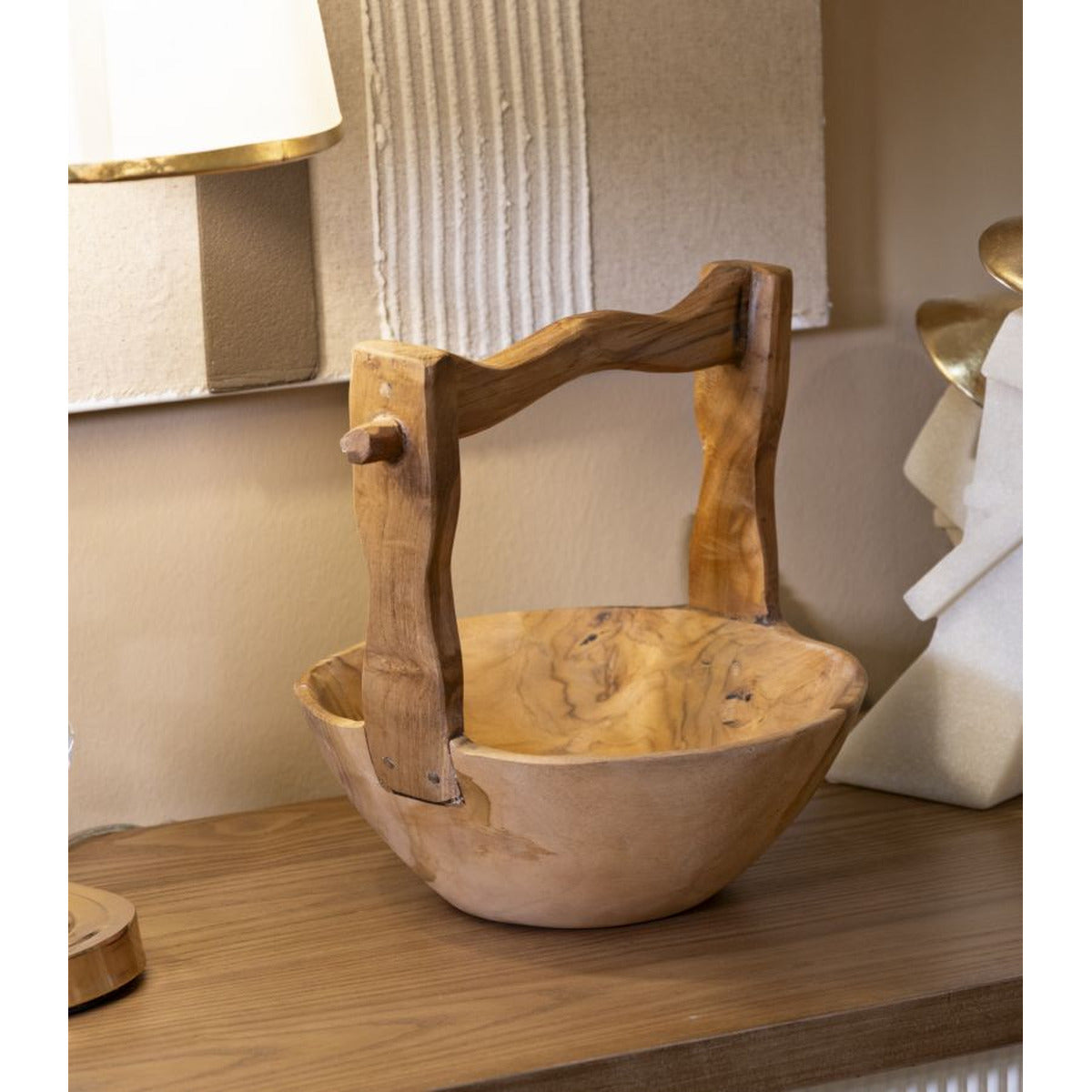 Vassoio Natura 25, Marrone, Legno, 32x25x27 cm, Seven Design