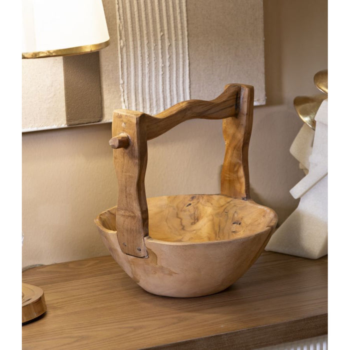 Vassoio Natura 25, Marrone, Legno, 32x25x27 cm, Seven Design