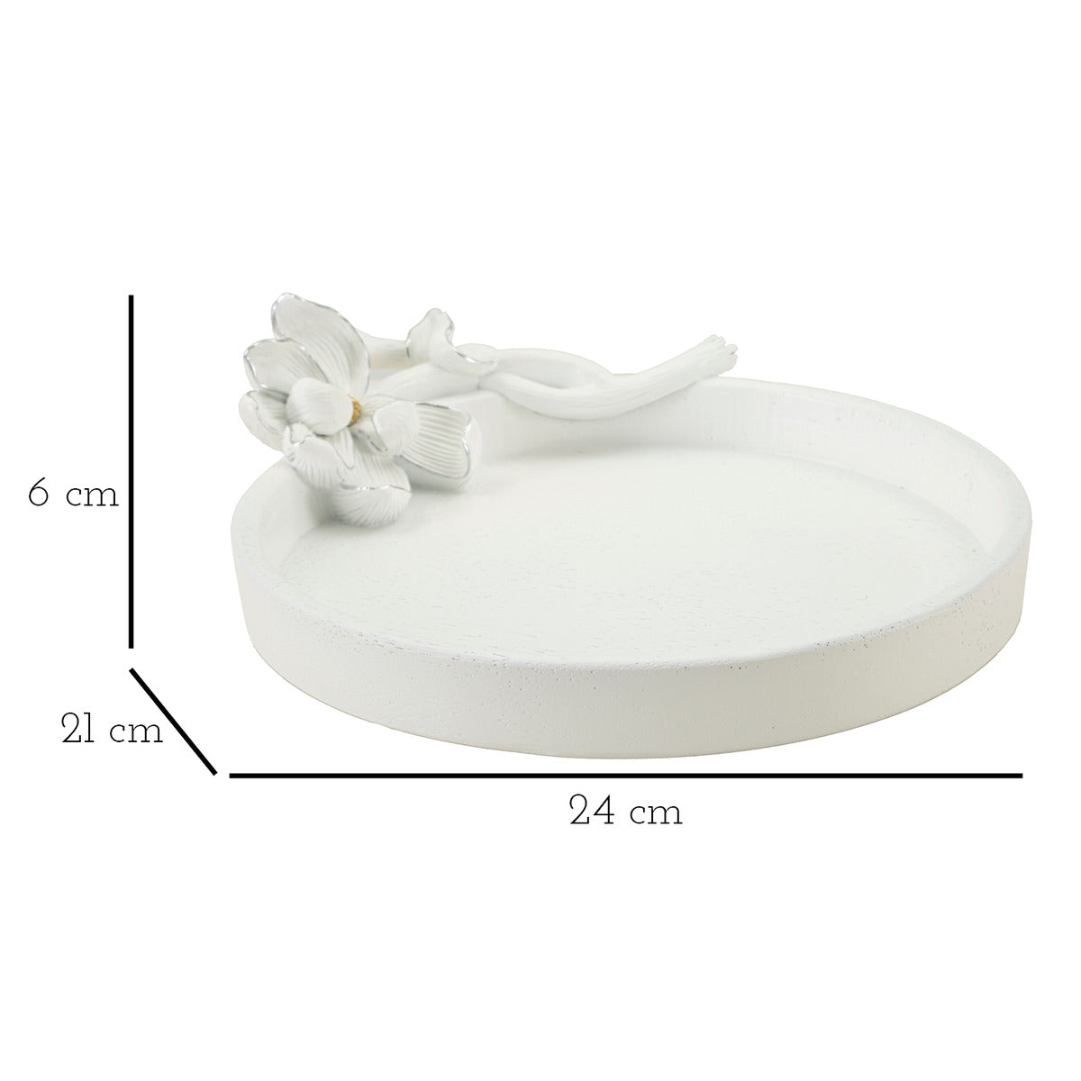 Vassoio MF693, Bianco, Poliresina, 24x21x6 cm, Seven Design