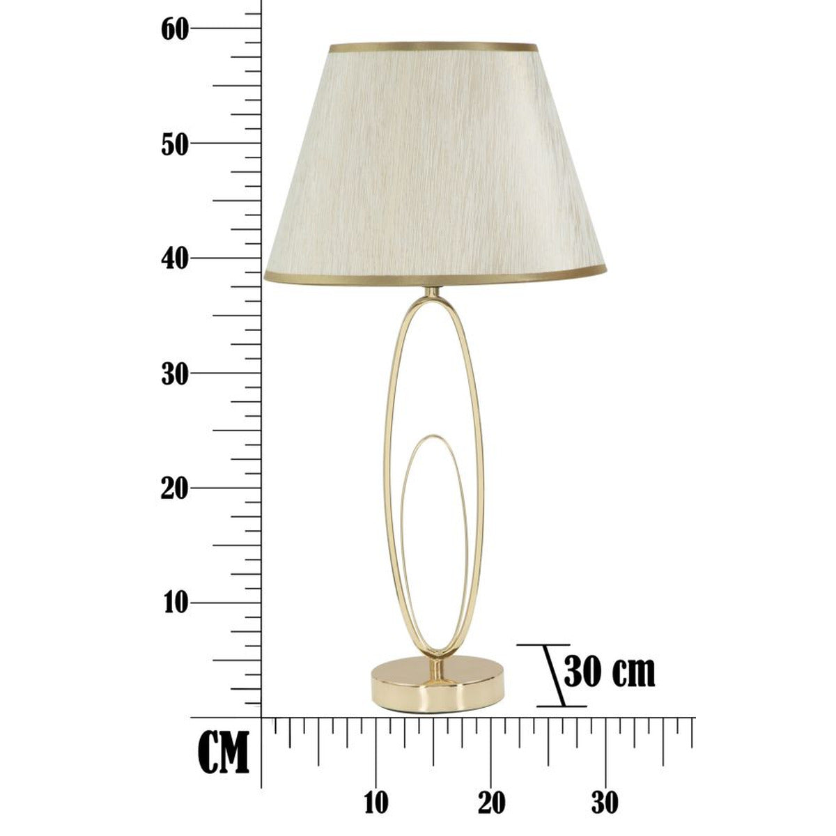 Lampada da Tavolo MF132, Bianco, Metallo, 30x30x58 cm, Seven Design