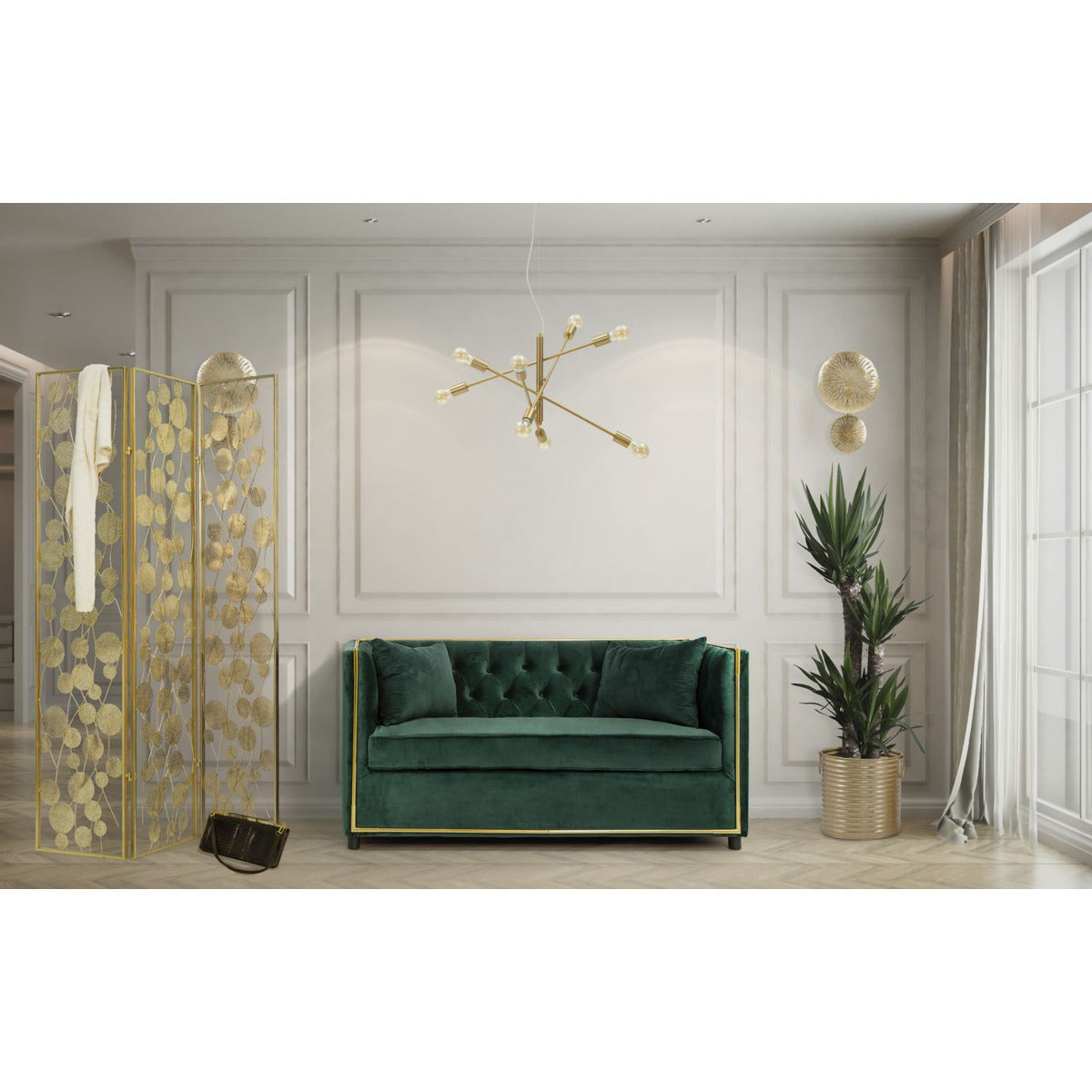 Lampada a Parete MF48, Oro, Metallo, 28,5x8x46 cm, Seven Design