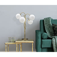 Lampada da Terra MF207, Oro, Metallo, 53x53x74 cm, Seven Design