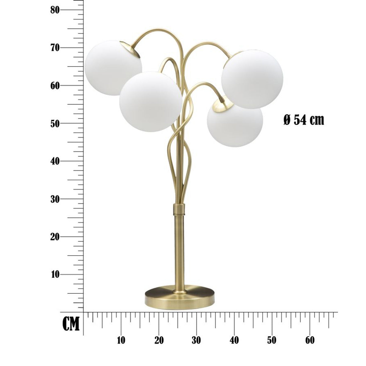 Lampada da Terra MF207, Oro, Metallo, 53x53x74 cm, Seven Design