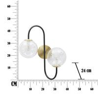 Lampada a Parete MF55, Nero, Metallo, 36x24x45 cm, Seven Design