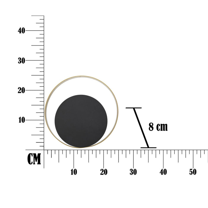 Lampada a Parete MF46, Nero, Metallo, 25x8x25 cm, Seven Design