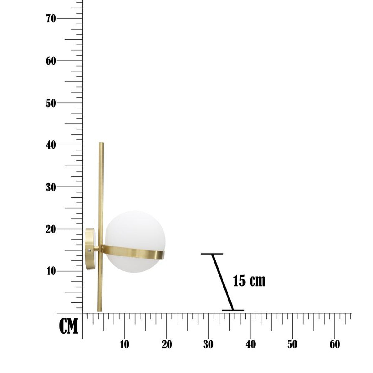 Lampada a Parete MF54, Oro, Metallo, 15x20x40 cm, Seven Design