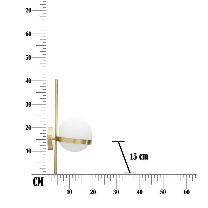 Lampada a Parete MF54, Oro, Metallo, 15x20x40 cm, Seven Design