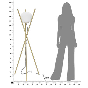 Lampada da Terra MF200, Oro, Metallo, 55x55x155 cm, Seven Design