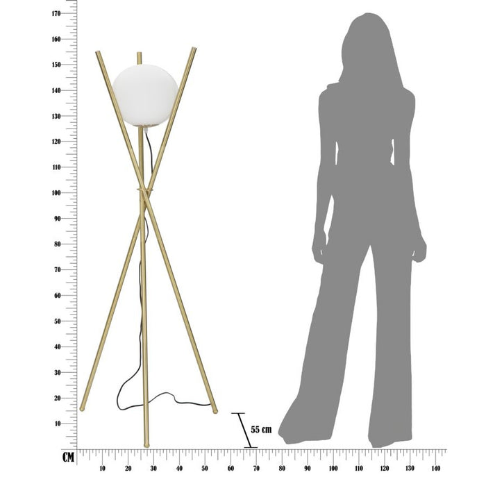 Lampada da Terra MF200, Oro, Metallo, 55x55x155 cm, Seven Design
