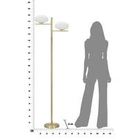 Lampada da Terra MF202, Oro, Metallo, 51x24x180 cm, Seven Design
