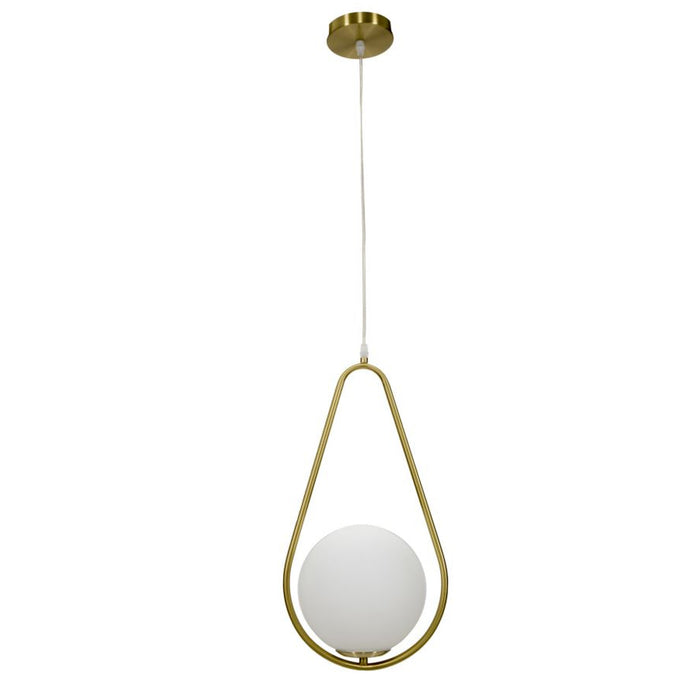 Lampada a Sospensione MF81, Oro, Metallo, 24x20x46 cm, Seven Design