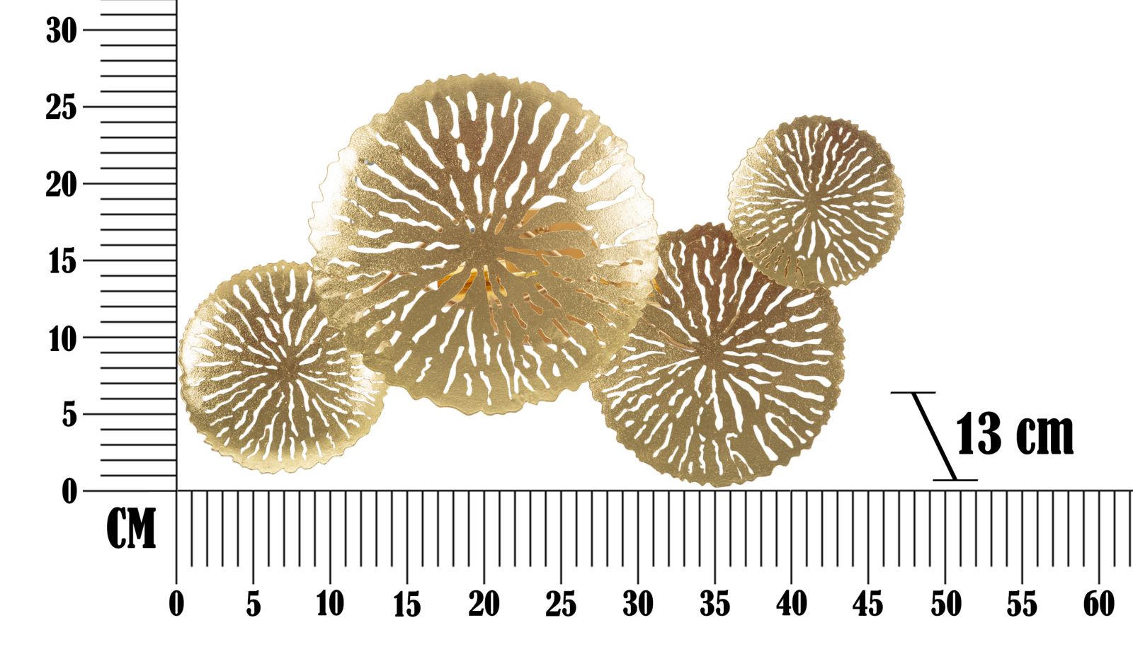 Lampada a Parete MF48, Oro, Metallo, 47x13x28 cm, Seven Design