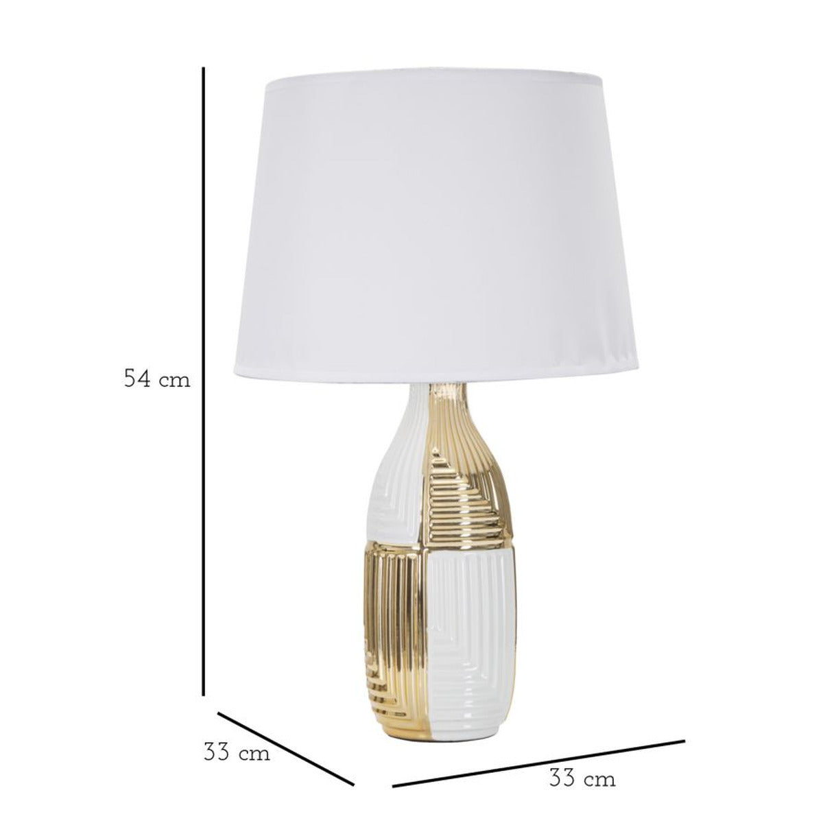 Lampada da Tavolo MF90, Bianco, Ceramica, 33x33x54 cm, Seven Design