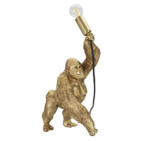 Lampada da Tavolo Gorilla 1, Oro, Poliresina, 22,5x16x40 cm, Seven Design