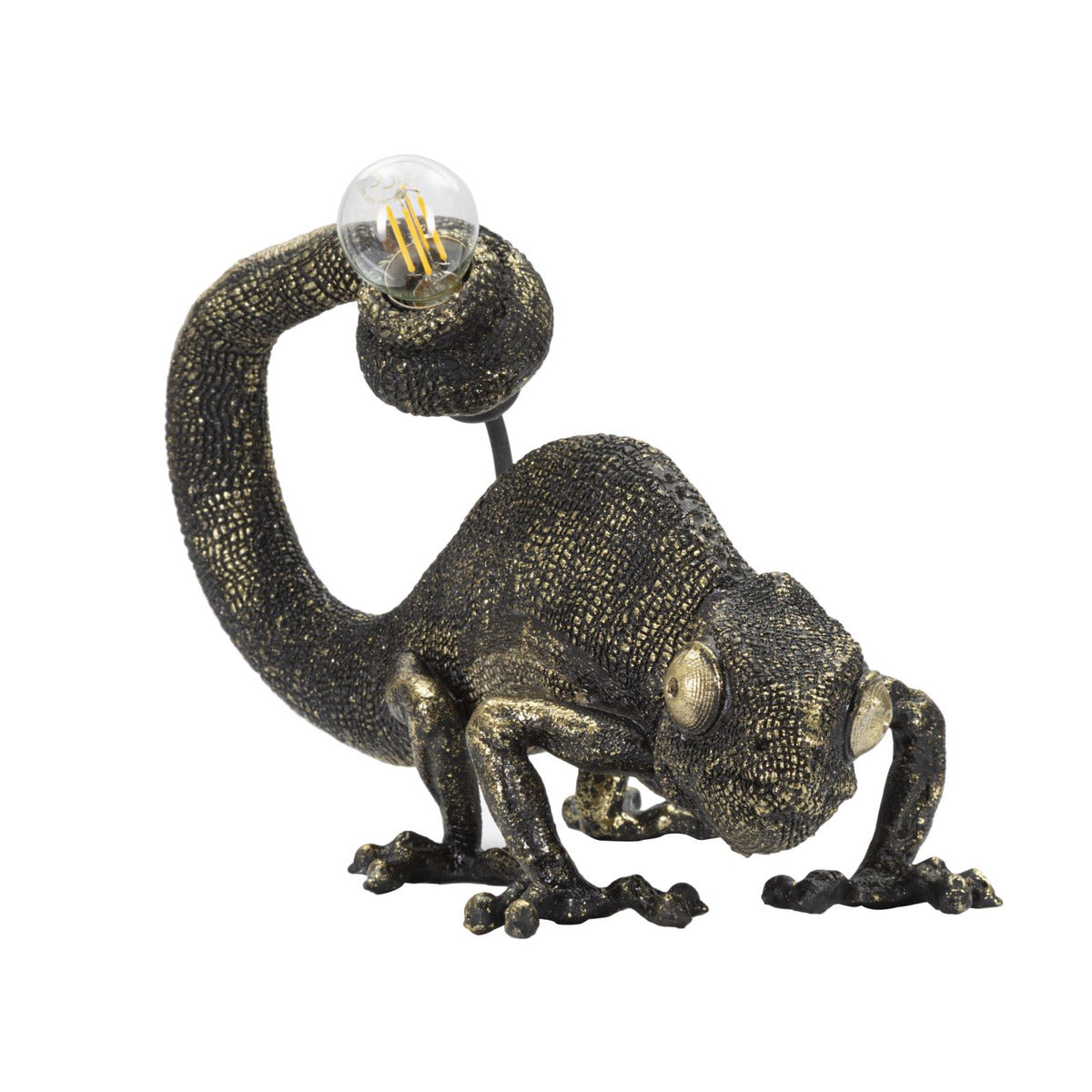 Lampada da Tavolo Camaleonte, Nero, Poliresina, 37,5x16,5x22 cm, Seven Design