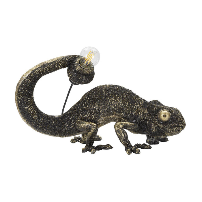 Lampada da Tavolo Camaleonte, Nero, Poliresina, 37,5x16,5x22 cm, Seven Design