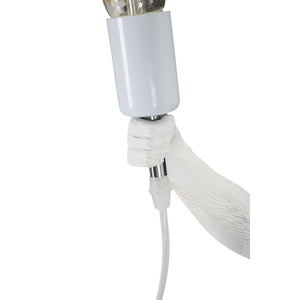 Lampada da Tavolo Scimmia 3, Bianco, Poliresina, 26x34x55 cm, Seven Design