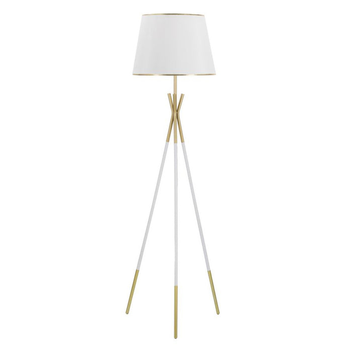 Lampada da Terra MF197, Bianco, Metallo, 61x61x154 cm, Seven Design