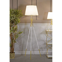 Lampada da Terra MF197, Bianco, Metallo, 61x61x154 cm, Seven Design