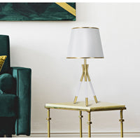 Lampada da Tavolo MF142, Bianco, Metallo, 28x28x57 cm, Seven Design