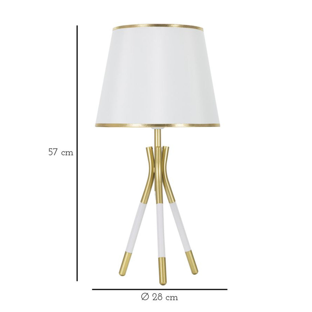 Lampada da Tavolo MF142, Bianco, Metallo, 28x28x57 cm, Seven Design