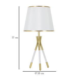 Lampada da Tavolo MF142, Bianco, Metallo, 28x28x57 cm, Seven Design