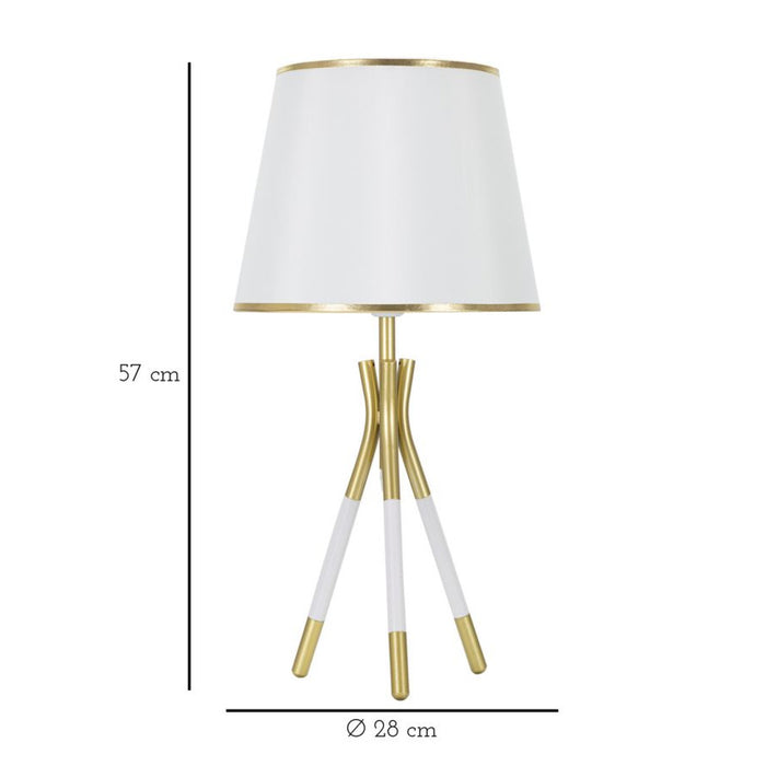 Lampada da Tavolo MF142, Bianco, Metallo, 28x28x57 cm, Seven Design