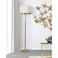 Lampada da Terra MF214, Bianco, Metallo, 40x40x153 cm, Seven Design