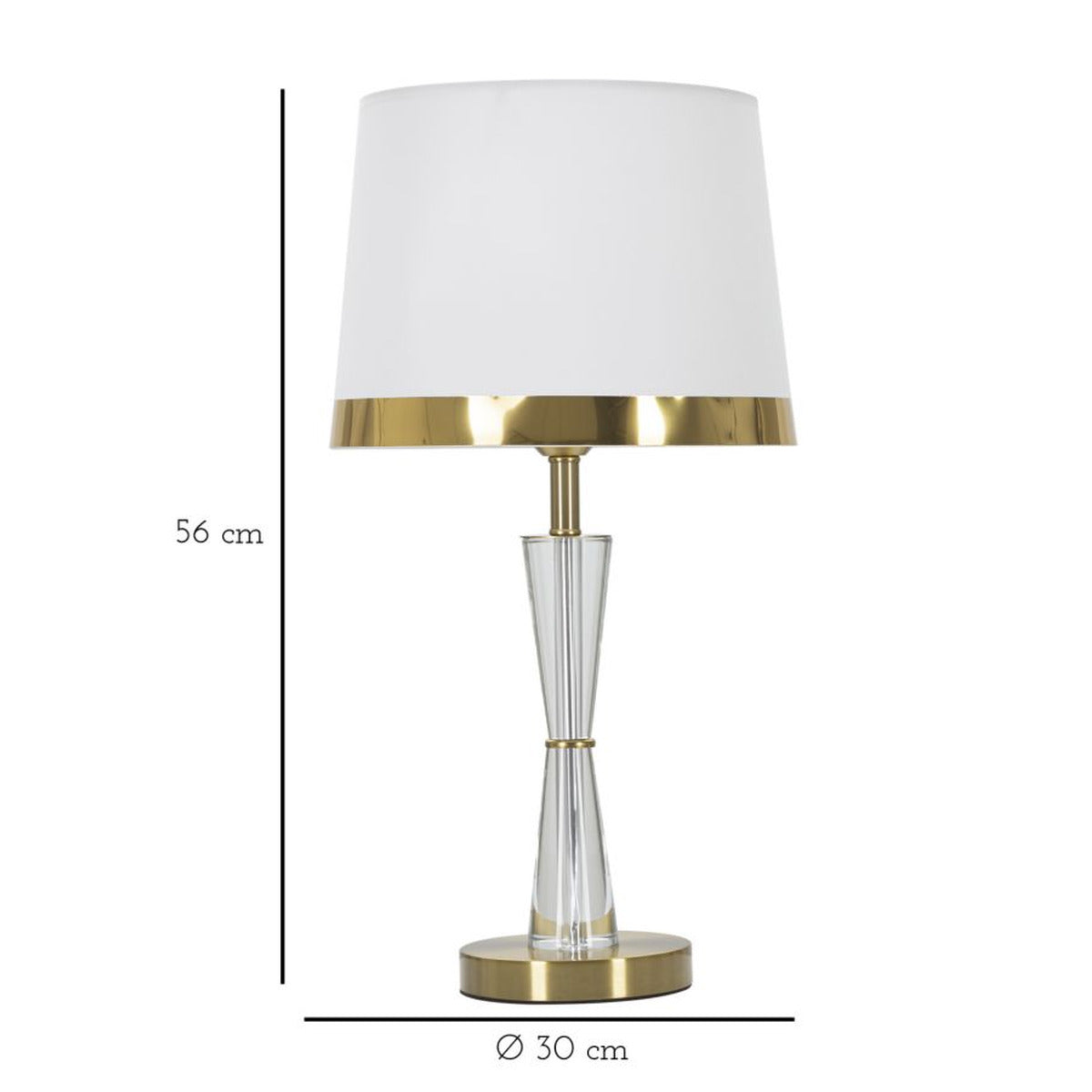 Lampada da Tavolo MF158, Bianco, Metallo, 30x30x56 cm, Seven Design